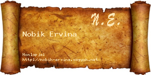 Nobik Ervina névjegykártya