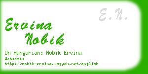 ervina nobik business card